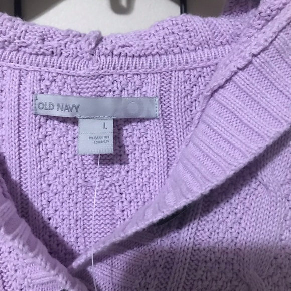 NWT-OLD NAVY CABLE KNIT HOODED SWEATER SIZE L - Picture 3 of 3